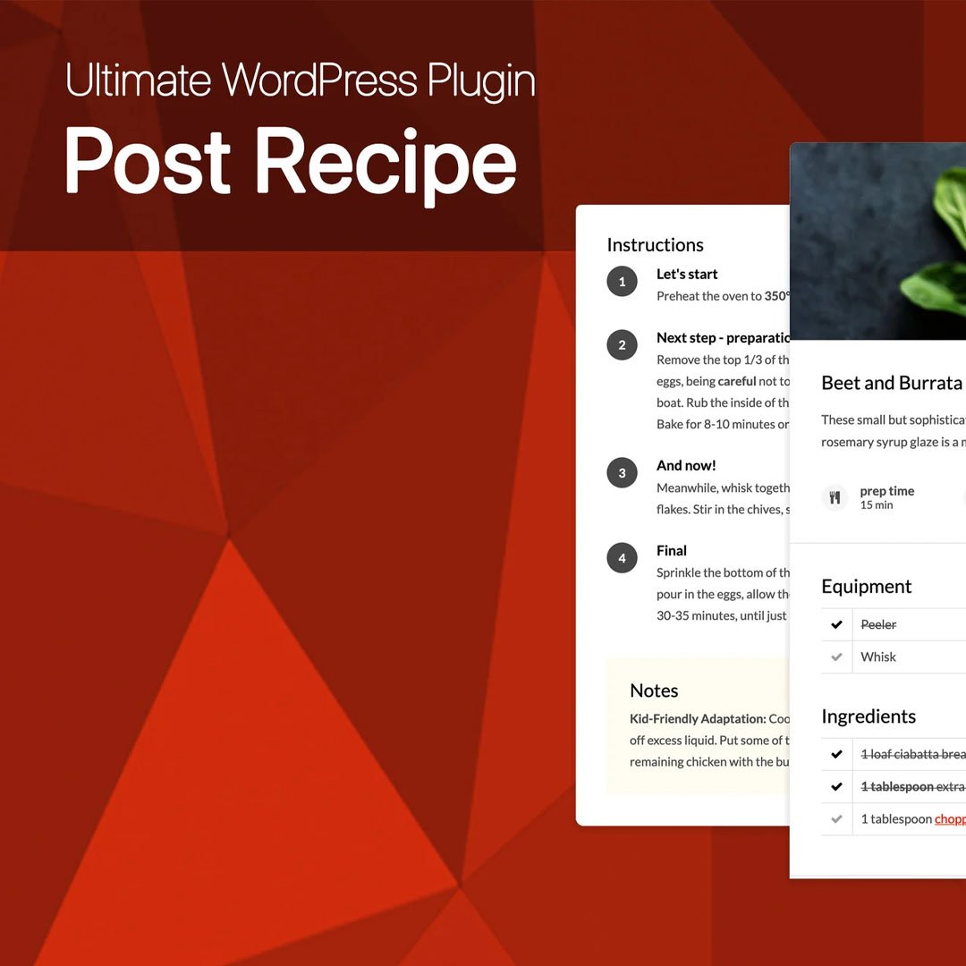 Ultimate Post Recipe Plugin for WordPress